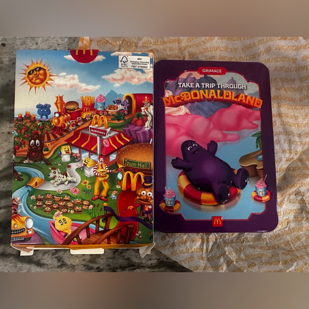 Purple Rectangular Tin with White Logo